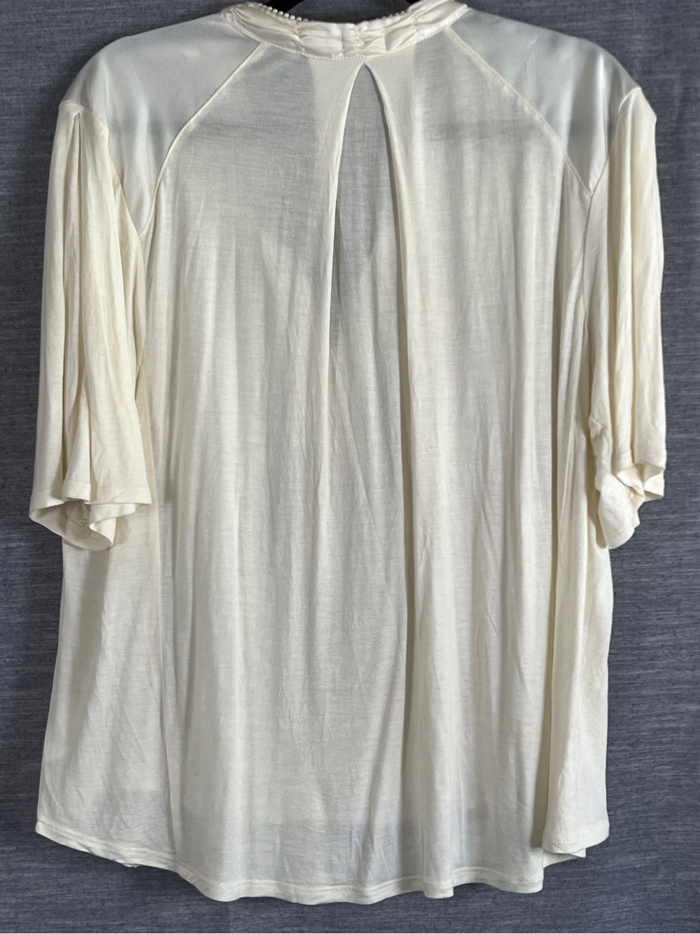 Anthropologie TINY XL cream pastel sheer embroidered dainty floral blouse top - Picture 8 of 14